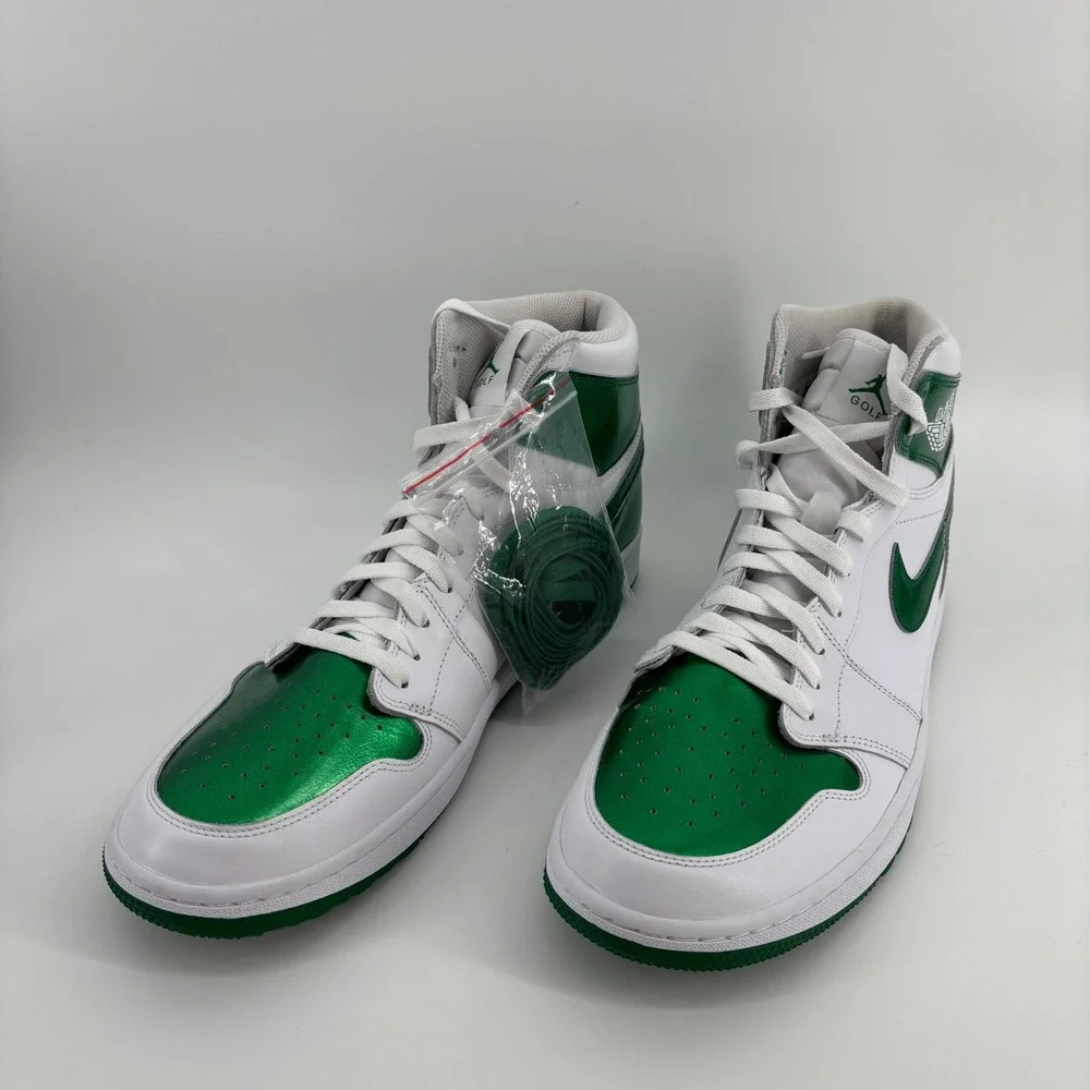 Jordan 1 High Golf Mens Size 14 White Metallic Green Retro Hypebeast Gorpcore